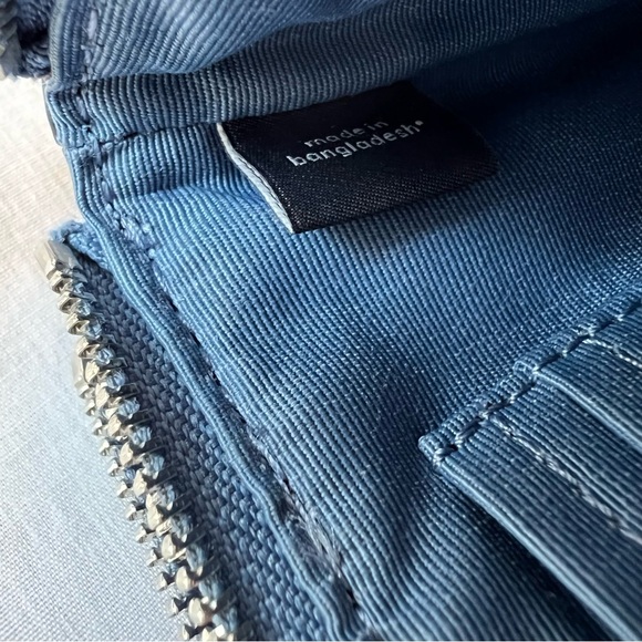 Coach Tan Double Corner Zip Wristlet in Signature Canvas & Blue Fabric Interior - Picture 8 of 14